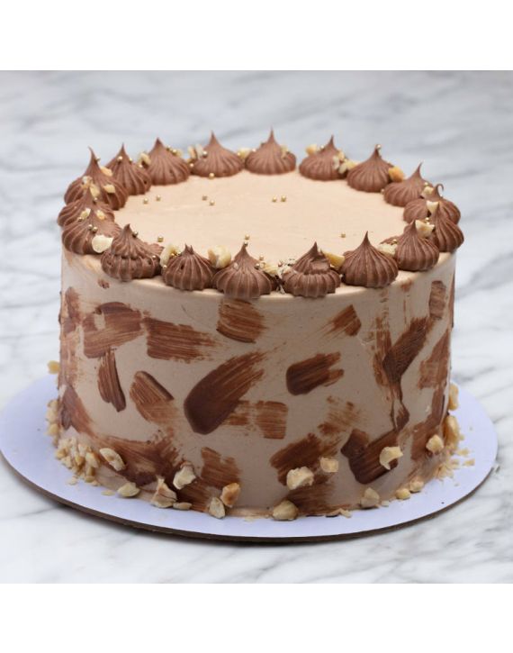 Double Chocolate Cake with Hazelnut Ganache and Hazelnut Buttercream