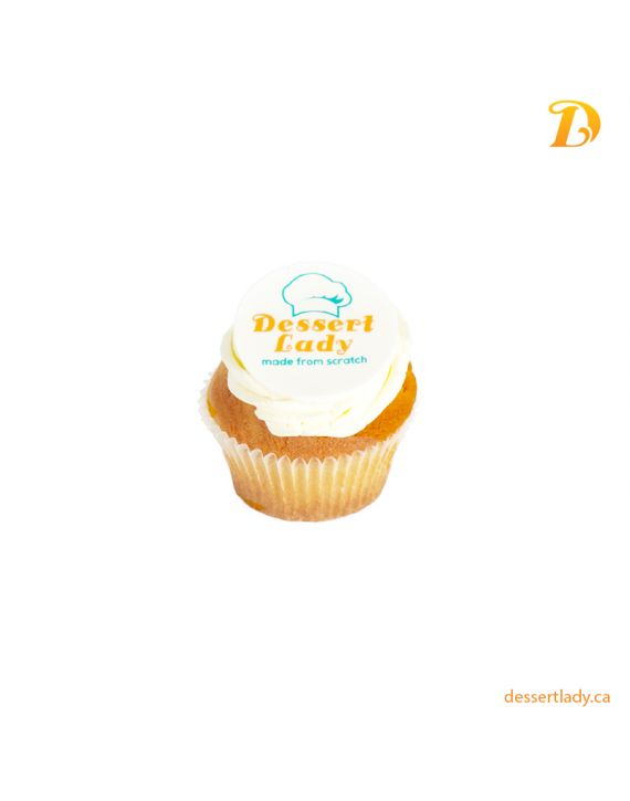 Vanilla Cupcake with Logo