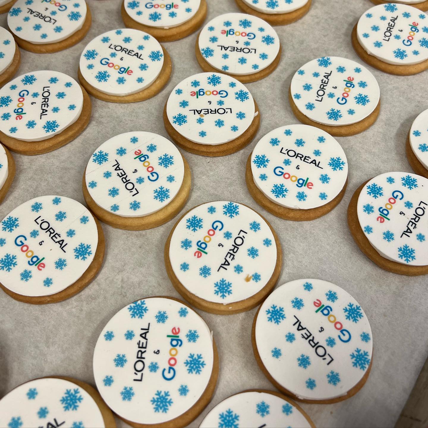 Corporate branded cookies from Dessert Lady Toronto bakery